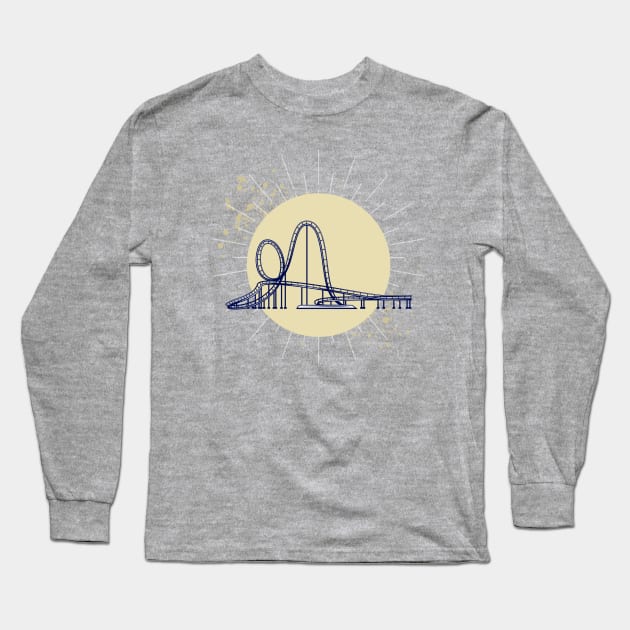 Roller Coaster Vintage Long Sleeve T-Shirt by Delta V Art